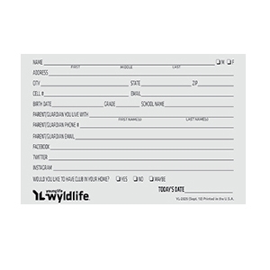 Club Cards - WyldLife (Pkg: 50)